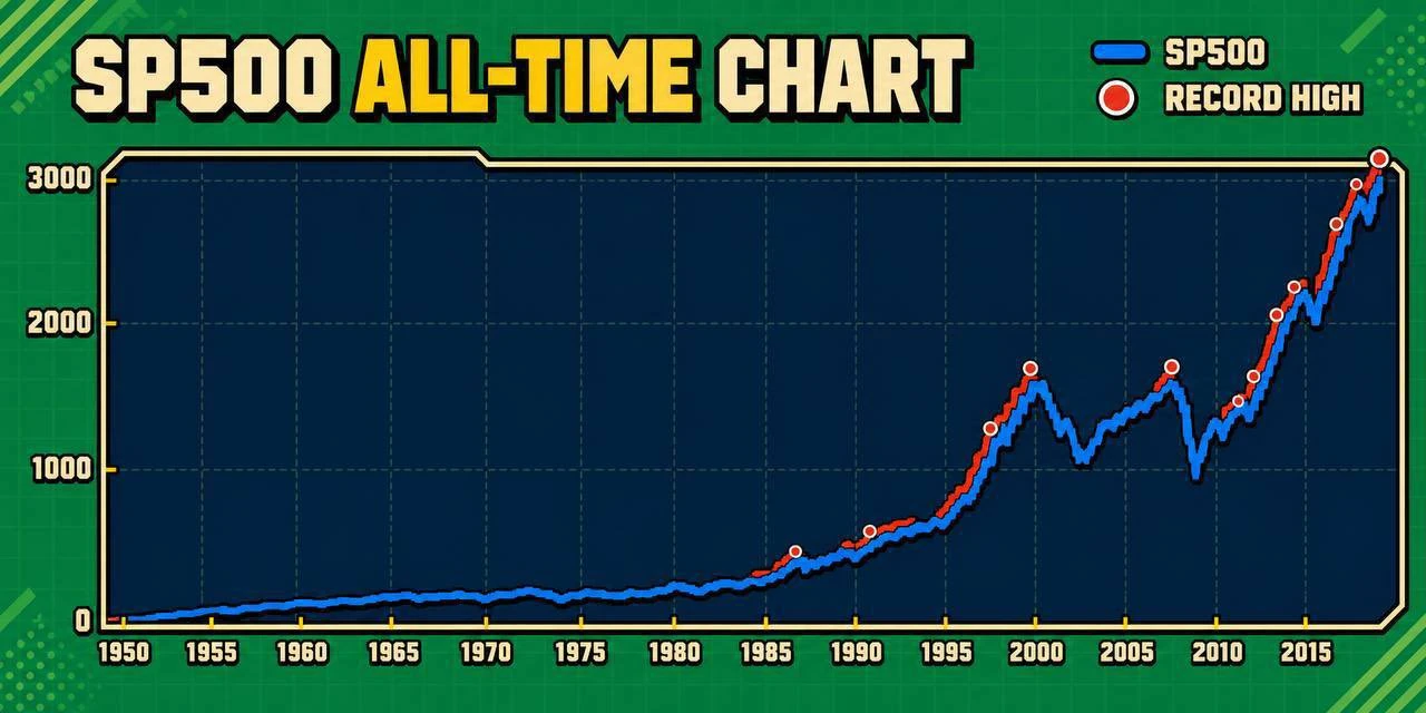 SP500 all-time chart showing record highs